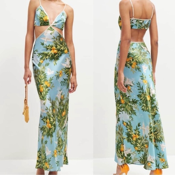 Reformation Dresses & Skirts - New REFORMATION poppies silk maxi cut out dress